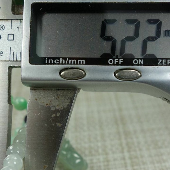 Certified Icy White+light green 100% Natural A Jadeite jade Bead Bracelets 手链 - Picture 9 of 12